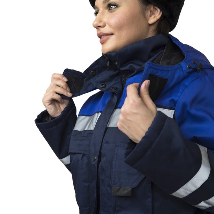 Костюм для работы женский зимний "Полярник", куртка с полукомбинезоном (ткань смесовая)