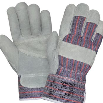Спилковые комбинированные зимние перчатки "TZ-63"