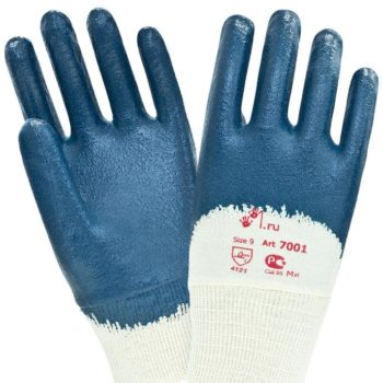 Нитриловые перчатки с покрытием средней массы "TZ-17"