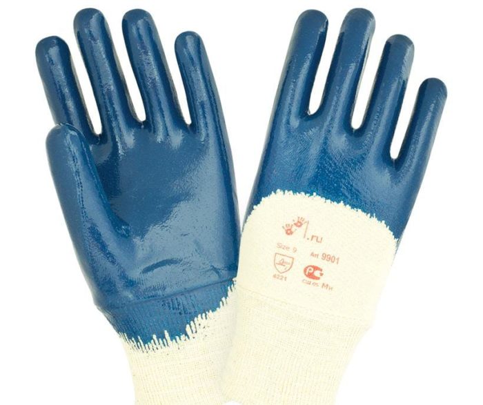 Нитриловые перчатки с тяжелым покрытием "TZ-19"
