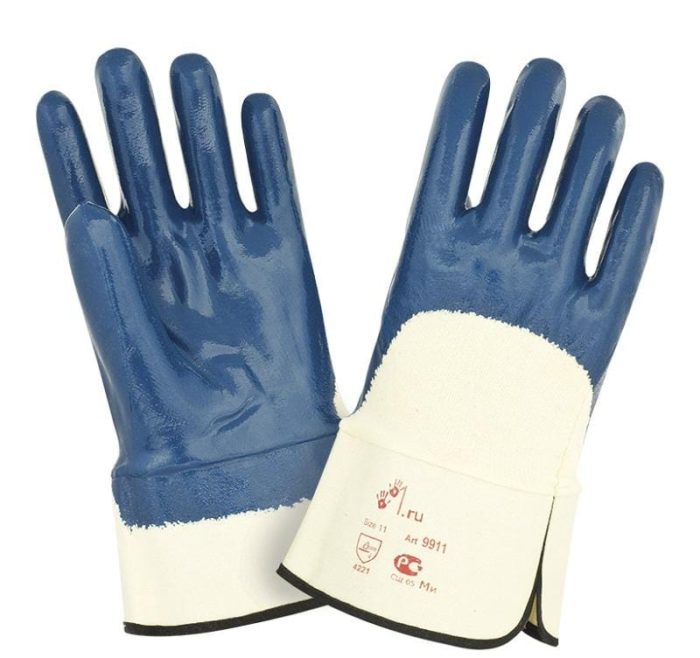 Нитриловые перчатки с тяжелым покрытием "TZ-21"
