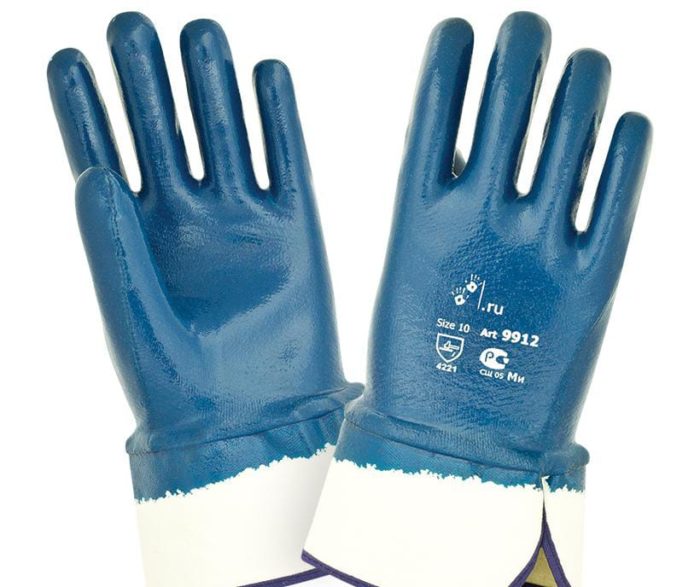 Нитриловые перчатки с тяжелым покрытием "TZ-22"