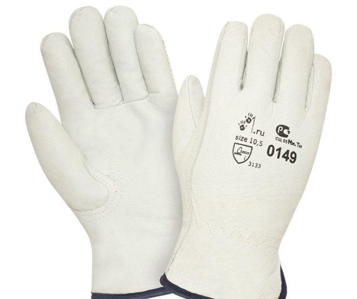 Кожаные зимние перчатки "TZ-62"